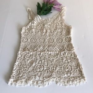 Saint Tropez Size Large Cream Color Crochet Top